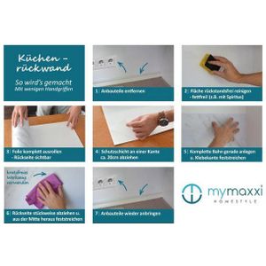 MyMaxxi Dekorationsfolie Küchenrückwand selbstklebend Marmor Steinplatten Spritzschutz Folie