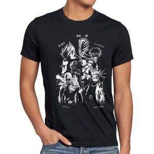 style3 T-Shirt Anime Heroes one piece dragonball one punch man manga japan