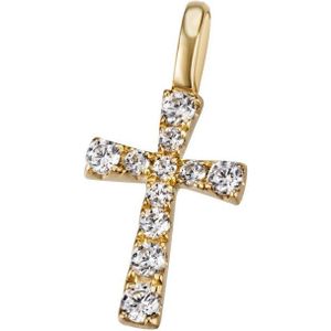 Firetti Kreuzanhänger Schmuck Geschenk Gold 375 Halsschmuck Anhänger Halskette Kreuz, mit Zirkonia (synth)