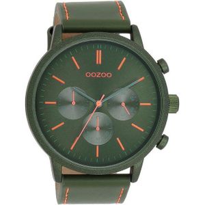 OOZOO Quarzuhr C11206, Armbanduhr, Herrenuhr, Lederarmband, Chrono-Look