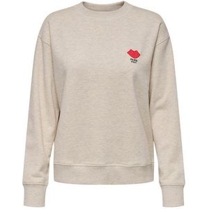 JACQUELINE de YONG Longpullover Rundhals Sweatshirt mit Paris Stickerei Weicher Pullover JDYBOOGIE L/S SWEAT JRS
