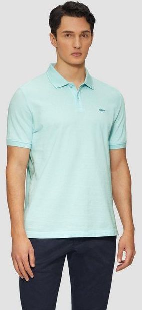 s.Oliver Kurzarmshirt Poloshirt aus Baumwollpiqué Logo