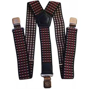 Ware aus aller Welt Hosenträger im Retro-Stil starke Y Hosenträger 40 mm breit mit starke Krallenclips (klassisch, retro)