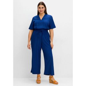 Sheego Jumpsuit Große Größen mit Bindegürtel, in Längsstruktur