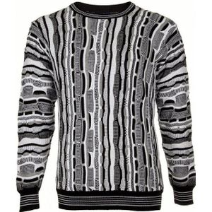 Cascallo Strickpullover Cascallo® Aurelio Herren Strickpullover Schwarz-Weiß Vintage (1-tlg) 3D Optik