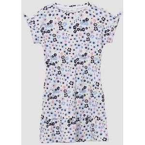 s.Oliver Minikleid Kurzes Kleid mit All-over-Print und Raffung Raffung