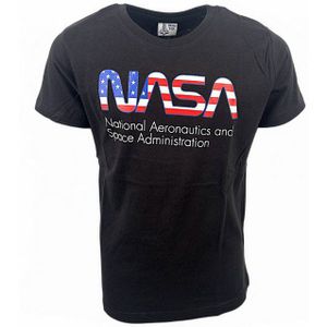 NASA T-Shirt mit Logo und Flaggen Design Jungen Kurzarmshirt aus Baumwolle Gr. 134- 164 cm