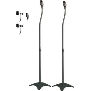 ARLI 2 Teleskop Ständer für Lautsprecher Box Lautsprecherständer Schwarz Lautsprecherständer, (1-tlg., 2er-Pack, für kleinere Satellitenboxen)