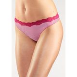LASCANA String (3er-Pack) aus elastischer Baumwolle mit zarter Spitze
