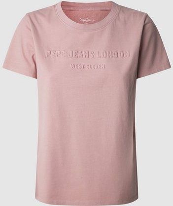 Pepe Jeans T-Shirt LORETTA mit erhabenem Ton-in-Ton Schriftzug