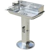 BURI Grillkamin Edelstahl Standsäulengrill Gartengrill Holzkohlegrill Standgrill Grill