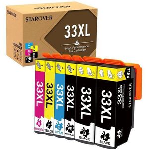 STAROVER 6PK für EPSON 33 XL Multipack Tintenpatrone (Expression Premium XP-530 XP-540 XP-630 XP-635 XP-640, XP-645 XP-7100 XP-830 XP-900 Serie Drucker)