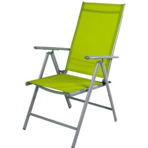 Mojawo Armlehnstuhl Garten Klappstuhl Gartenstuhl Hochlehner Alu Textilen Silbergrau/Lime