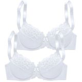 petite fleur Bügel-BH (Packung, 2 Stück) mit elastischer Spitze, Dessous