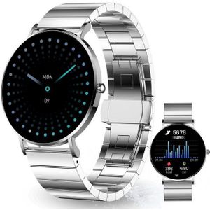 XCOAST SIONA2 UNISEX Smartwatch (4,2 cm/1,3 Zoll, iOS, Android), Edelstahl, 7 Tage Akku, Wasserdicht, Flach, Puls/Blutdruck, 7 Tage Akku, AMOLED, Edelstahl
