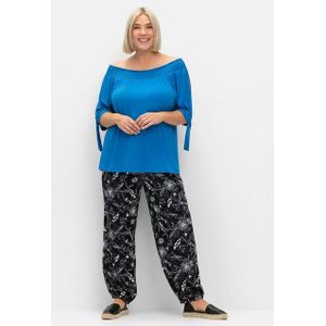 Sheego Schlupfhose Große Größen mit Blätterprint und breitem Smokbund
