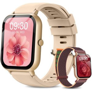 Yuede Smartwatch, Fitness Tracker uhr mit Anruffunktion für Damen und Herren Smartwatch (Quadratischer 1,85''-Voll-Touch-Farbdisplay Zoll Zoll) Gesundheits-Smartwatch mit Blutsauerstoff, Blutdruckmessung, Herzfrequenz, Schlafqualität, Schrittzähler, Atemtraining, Musiksteuerung und Fernfotografie etc., IP67 wasserdichte Sportuhr mit 100 Sportmodi und Doppelriemen, für Android IOS