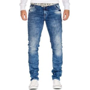 Cipo & Baxx Slim-fit-Jeans Casual Hose BA-CD533 Blau W33/L36 (1-tlg) mit lässiger Stonewashed Waschung