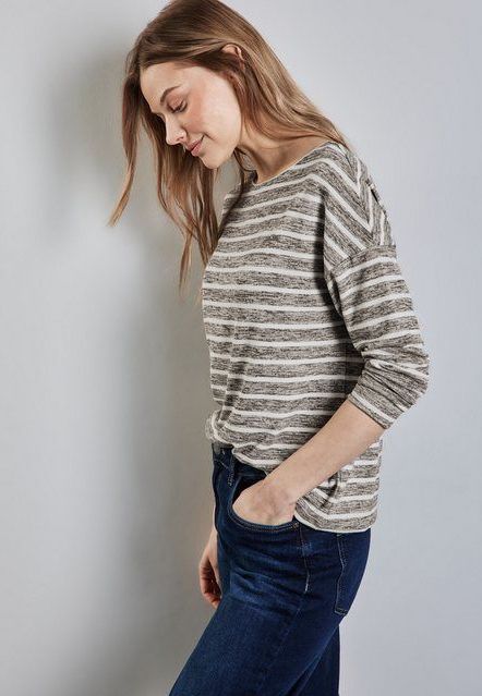 STREET ONE Langarmshirt aus softem Materialmix