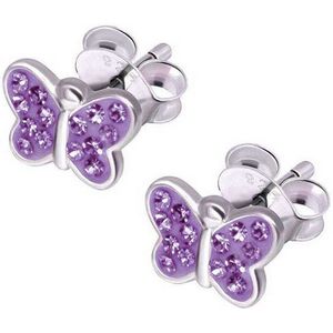 schmuck23 Paar Ohrstecker Kinder Ohrringe Schmetterling 925 Silber, Schmuck für Kinder Damen und Mädchen