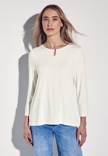 STREET ONE Rundhalsshirt aus strecthigem Viskosematerial