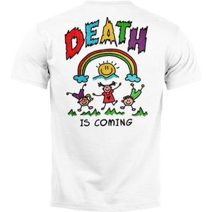 Neverless Print-Shirt Backprint TShirt Herren Printshirt Design mit lustigem Spruch Death mit Print