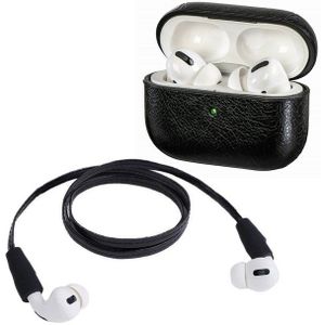 Hama Etui mit Sport-Band Case Cover Schutz-Hülle Wireless-Headset (Inkl. Nacken-Band, Leder-Optik, für Ladecase Apple AirPods Pro)