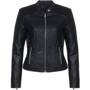 malito more than fashion Lederimitatjacke 5195 Bikerjacke Slimfit mit Steppung