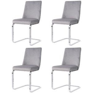 Flieks Freischwinger (Set, 4 St), 4er Set Esszimmerstühle Polsterstuhl Schwingstühle Samt, Metallbeine
