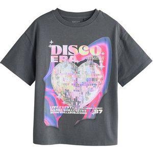 Next T-Shirt Oversized Fit T-Shirt mit Pailletten, Blumengrafik (1-tlg)