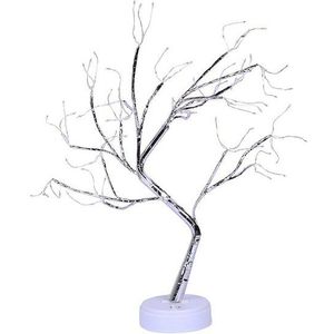 Rosnek LED Nachtlicht DIY, Touch-Schalter, Batterie/USB, für Weihnachten Geschenke Deko, Kupferdraht Lichter Baum(Weiß), Warmweiß, Weiß, Multicolor, Grün, Rosa, LED Bonsai-Baum Tischleuchte