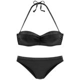 JETTE Bügel-Bandeau-Bikini mit glitzernden Einsätzen