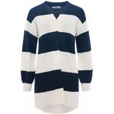 Zwillingsherz Cardigan "Katja" gestreifte Strickjacke mit Wollanteil, One Size