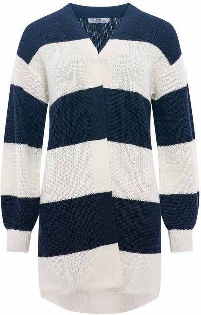 Zwillingsherz Cardigan "Katja" gestreifte Strickjacke mit Wollanteil, One Size