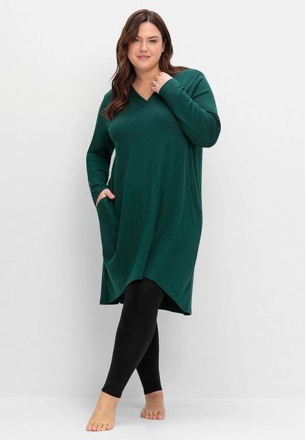 Sheego Sweatkleid Große Größen in A-Linie und Vokuhila-Schnitt