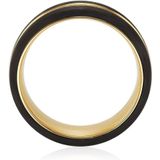Trilani Fingerring Bandring aus Edelstahlin gelbgold und schwarz, mit Zirkonia