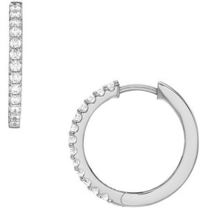 Fossil Paar Creolen Schmuck Geschenk Edelstahl Ohrringe ALL STACKED UP, JA7234040, mit Glasstein