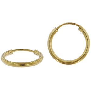 trendor Paar Creolen Gold 333 / 8K Creolen Breite 2 mm Ø 15 mm