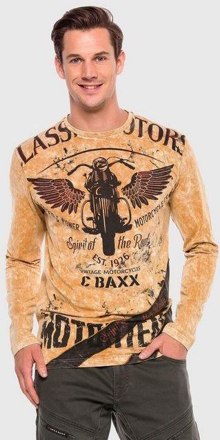 Cipo & Baxx T-Shirt Langarmshirt mit modischem Print