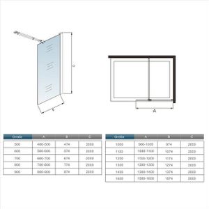 Duschparadies Duschwand 8mm EasyClean Klarglas ESG Sicherheitsglas Duschwand Duschkabine, Einscheibensicherheitsglas, (Set), NanoGlas