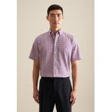 seidensticker Businesshemd Regular Regular Kurzarm Button-Down-Kragen Karo