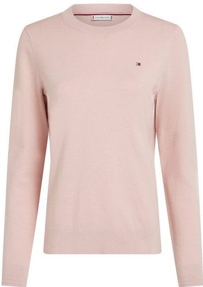 Tommy Hilfiger Rundhalspullover CO JERSEY STITCH LS C-NK SWT mit Logostickerei
