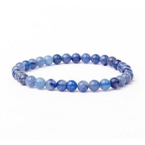Vascavi Armband Blauer Aventurin Edelstein, Made in Germany, Naturstein, Chakrastein, Heilstein, 6 mm oder 8 mm
