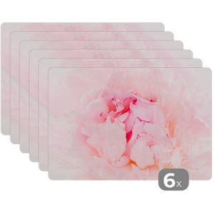 MuchoWow Platzset Nahaufnahme einer dichten rosa Pfingstrose, (6-St), Platzset, Platzdecken, Platzmatte, Tischmatten, Schmutzabweisend