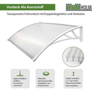 TRUTZHOLM Vordach Vordach 120 x 80 cm weiß Haustürdach Haustür Pultvordach Kunststoff (1 St)