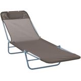 Outsunny Gartenliege Sonnenliege Zweibeinliege 4 Farben, Bäderliege, 1 St., Relaxliege, Braun 182L x 56B x 28H cm