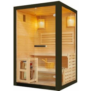 Sanotechnik Sauna PANORAMA black, BxTxH: 130 x 120 x 200 cm