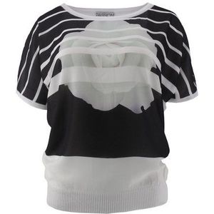 Passioni T-Shirt mit Rosen-Druck und elastischem Bund