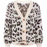 Zwillingsherz Strickjacke "Big Leo" mit Knöpfen und auffallendem Leo Muster, One Size