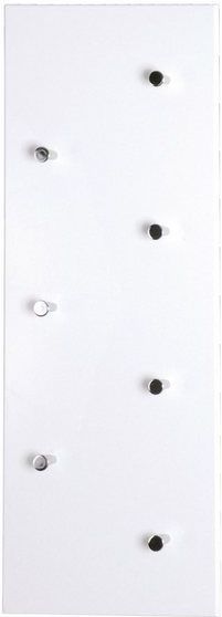 HAKU Wandgarderobe BIG EDDY, B 30 x H 80 cm, Weiß Hochglanz, Metall, mit 7 Haken